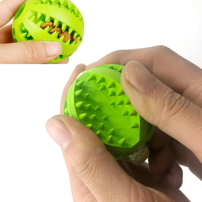 Dog Chew Tug Rope Treat Dispenser Ball