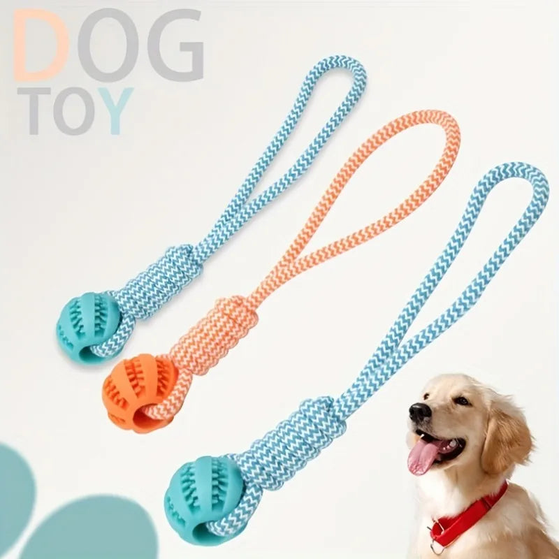 Dog Chew Tug Rope Treat Dispenser Ball