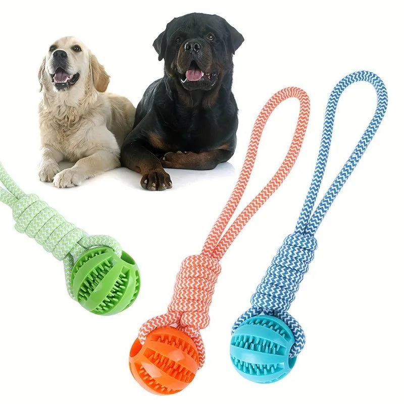 Dog Chew Tug Rope Treat Dispenser Ball