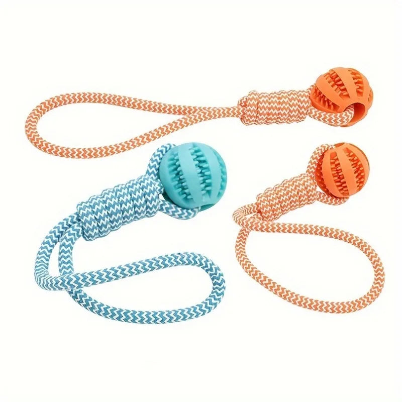 Dog Chew Tug Rope Treat Dispenser Ball